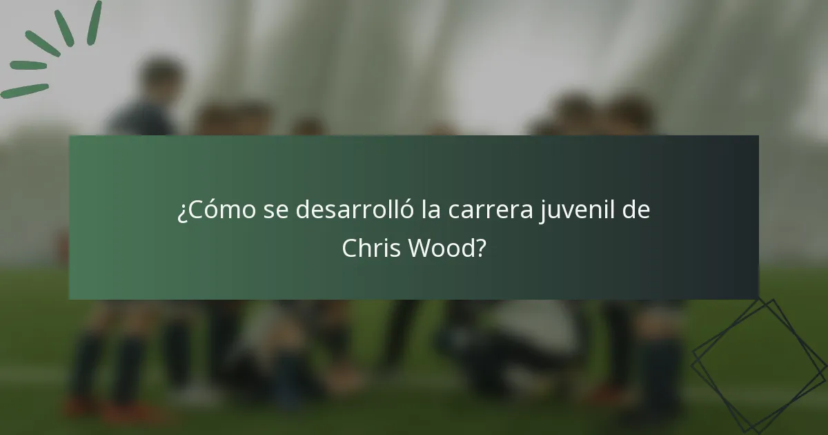 ¿Cómo se desarrolló la carrera juvenil de Chris Wood?
