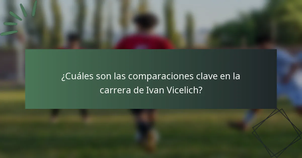 ¿Cuáles son las comparaciones clave en la carrera de Ivan Vicelich?