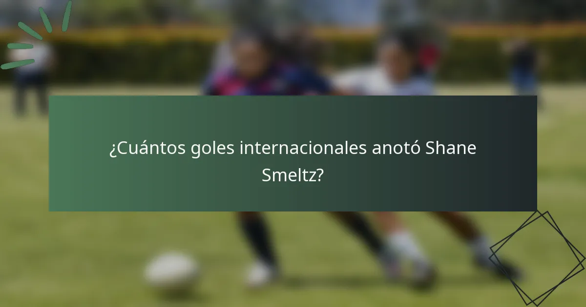 ¿Cuántos goles internacionales anotó Shane Smeltz?