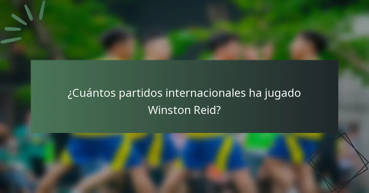 ¿Cuántos partidos internacionales ha jugado Winston Reid?